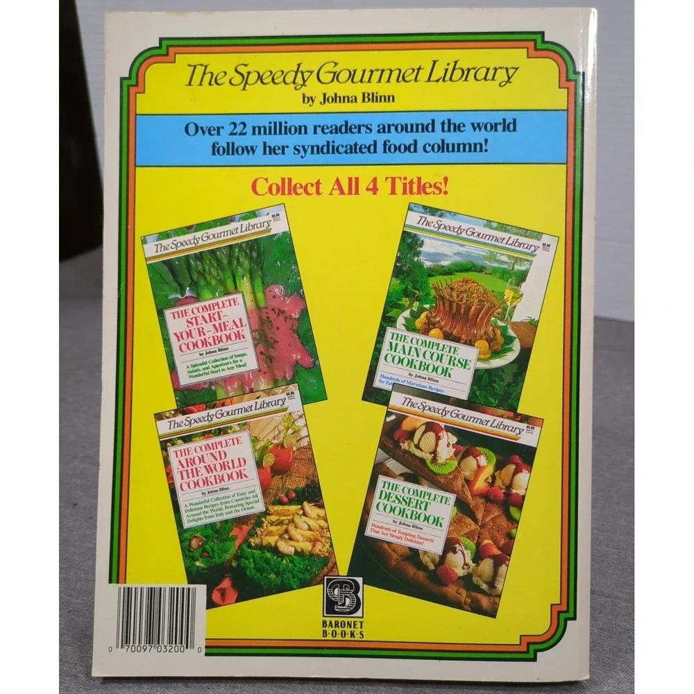 1987 The Complete Dessert Cookbook Johna Blinn VTG The Speedy Gourmet Library PB